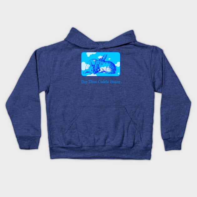 “Day Time Cuddle Bunny” Cuddling Bunnies Kids Hoodie by Tickle Shark Designs